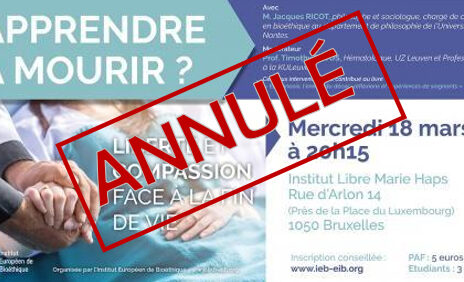 ANNULE - 'Apprendre à mourir' : mercredi prochain à Bruxelles