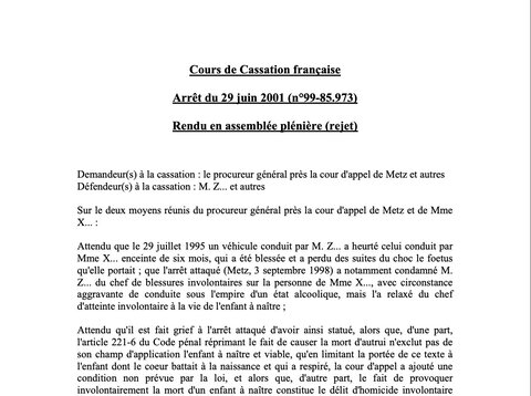 Texte de jurisprudence - Affaire Grosmangin / homicide involontaire