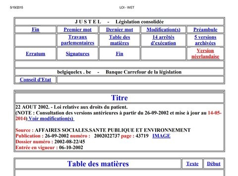 Loi relative aux droits du patient
