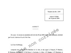 Texte de jurisprudence - Recours en annulation / loi euthanasie