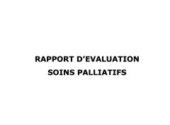 Rapport soins palliatifs 2005