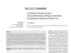 L’intention morale au cœur du questionnement éthique