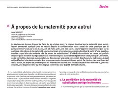 À propos de la maternité pour autrui