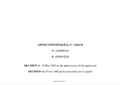 Texte de jurisprudence - Affaire H. c. Norvège / IVG
