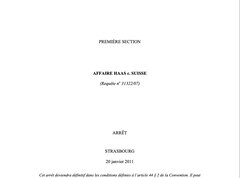 Texte de jurisprudence - Affaire Hass c. Suisse / Suicide assisté