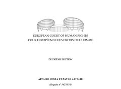 Texte de jurisprudence - Affaire Costa et Pavan c. Italie / IVG - diagnostic prénatal