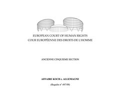 Texte de jurisprudence - Affaire Koch c. Allemagne / Suicide assisté