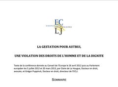 La Gestation pour autrui: une violation des droits de l'homme et de la dignité