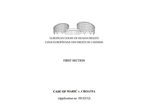 Texte de jurisprudence - Affaire Maric c. Croatie /Dépouille de l'enfant mort-né et déchets hospitaliers