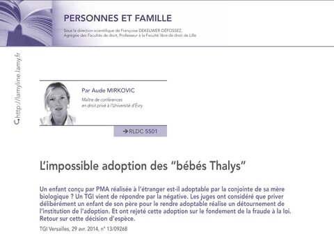 L’impossible adoption des bébés Thalys