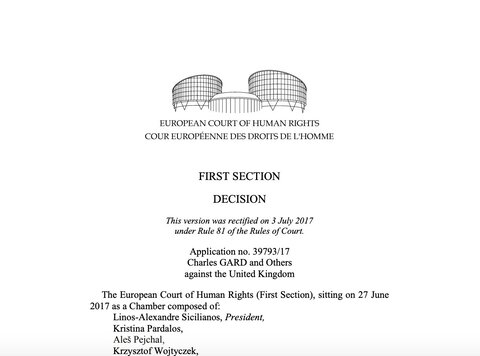 Texte de jurisprudence - Affaire Charles Gard and others v. the United-Kingdom