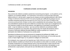 L'euthanasie au Canada : une mise en garde