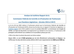 Note de Synthèse : Rapport 2018 de la CFEE euthanasie Belgique