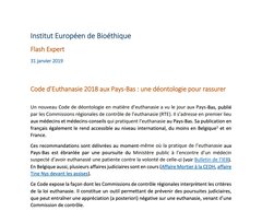 Code d’Euthanasie 2018 aux Pays-Bas : une déontologie pour rassurer